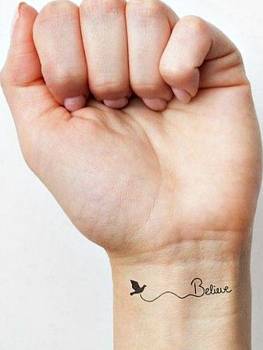 21 Pequeños Tatuajes llenos de Sentimientos y sus Significados, tatuaje believe